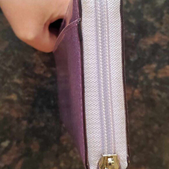 Kate Spade Purple Glitter Mavis Street Neda Contiental Zip around Wallet - Picture 6 of 9